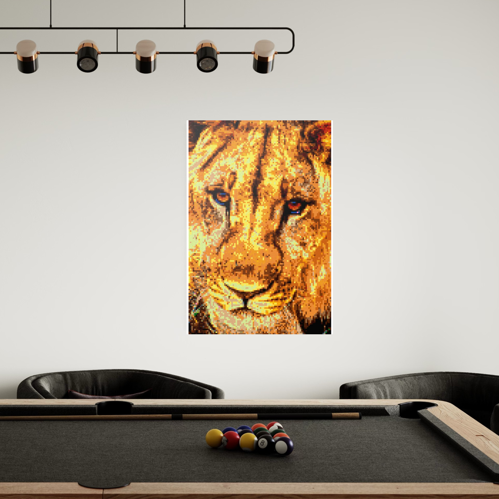 African Male Lion Closeup Portrait