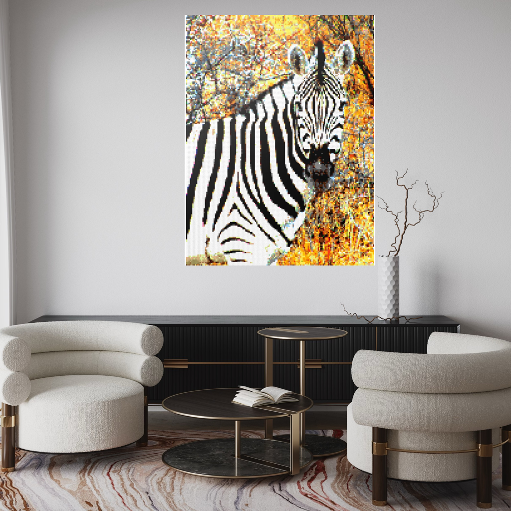 Side Portrait of an African Zebra