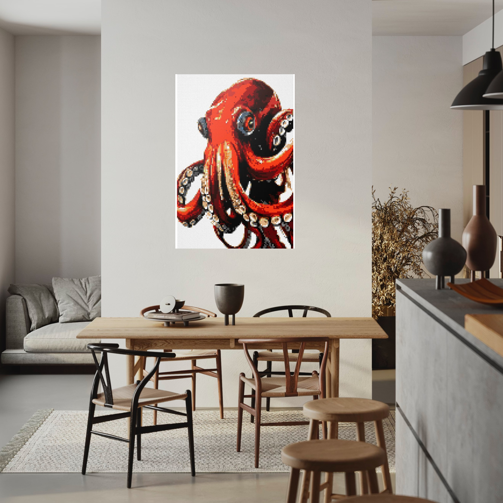 Red Octopus mosaic