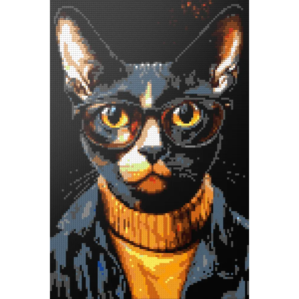 Hipster cat Loki mosaic