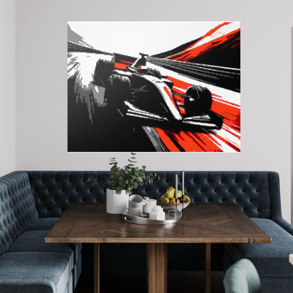Car racing sport mosaic