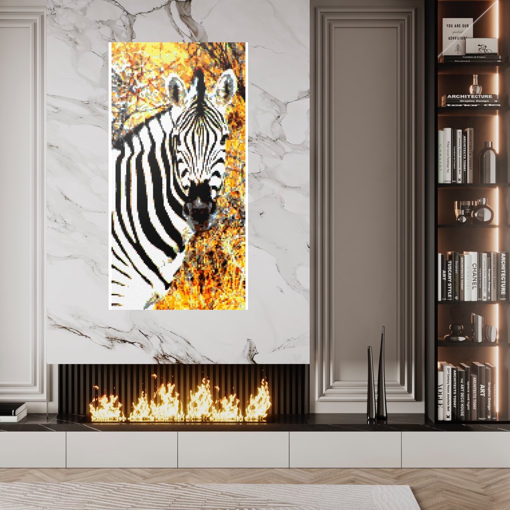 Side Portrait of an African Zebra