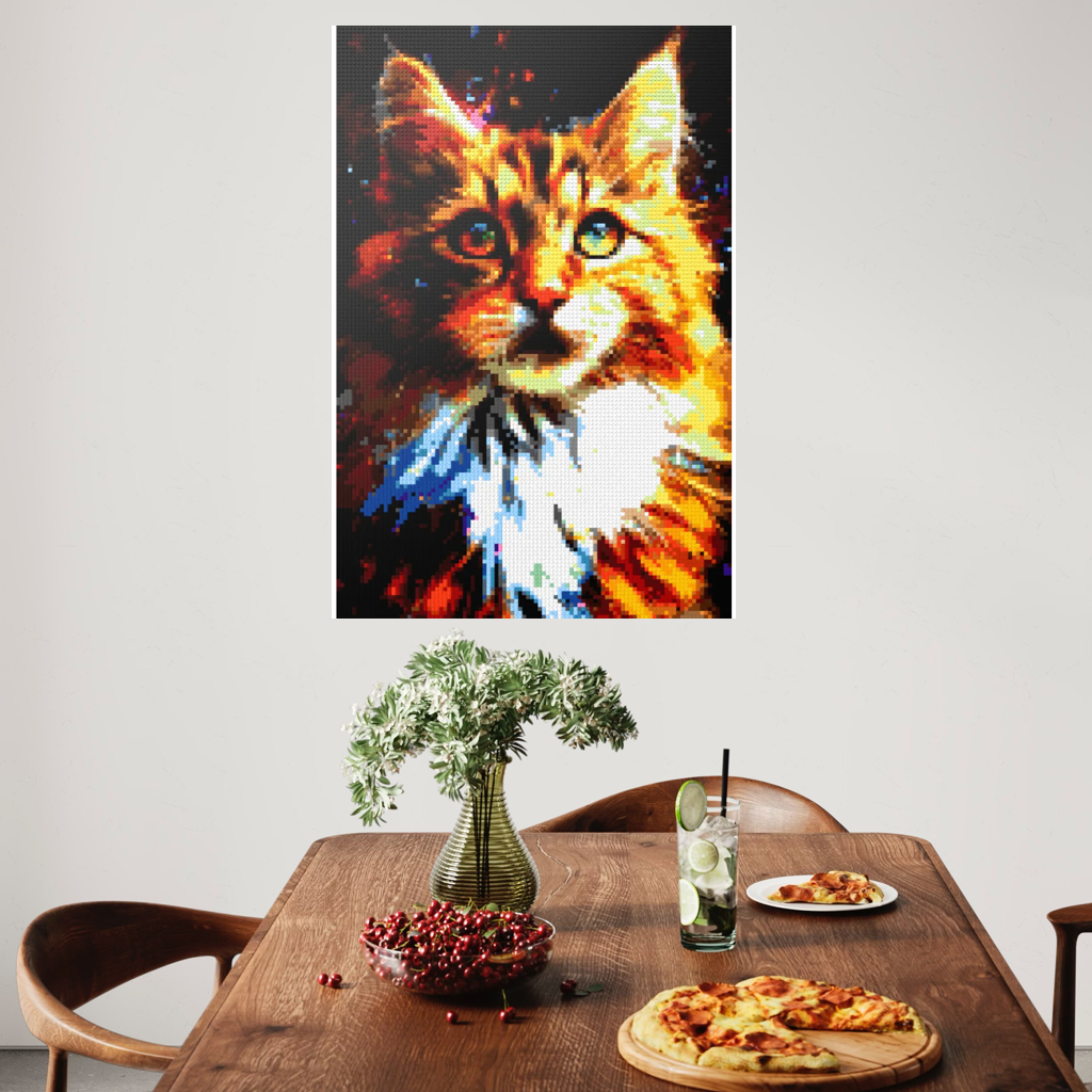 The big fluffy cat mosaic