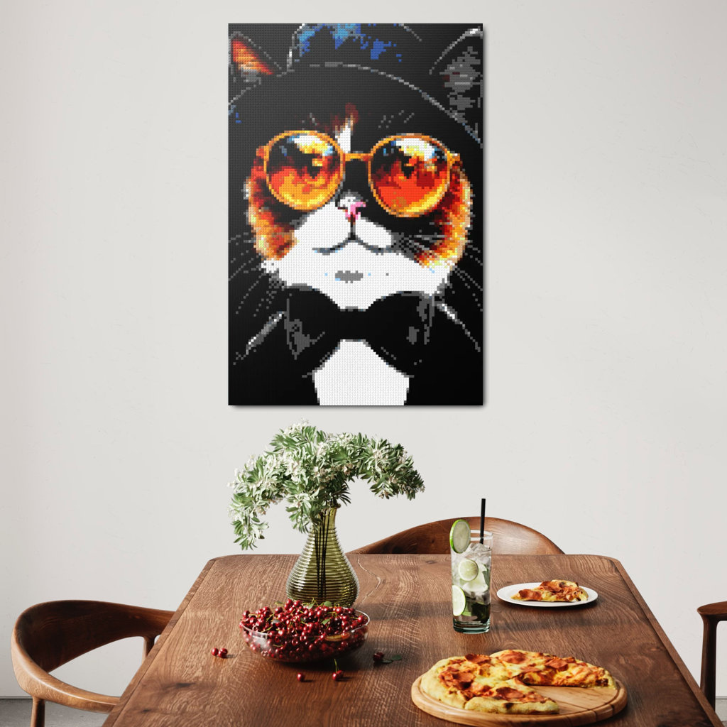 Hipster cat Ciri mosaic