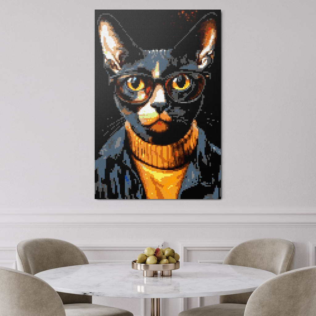 Hipster cat Loki mosaic