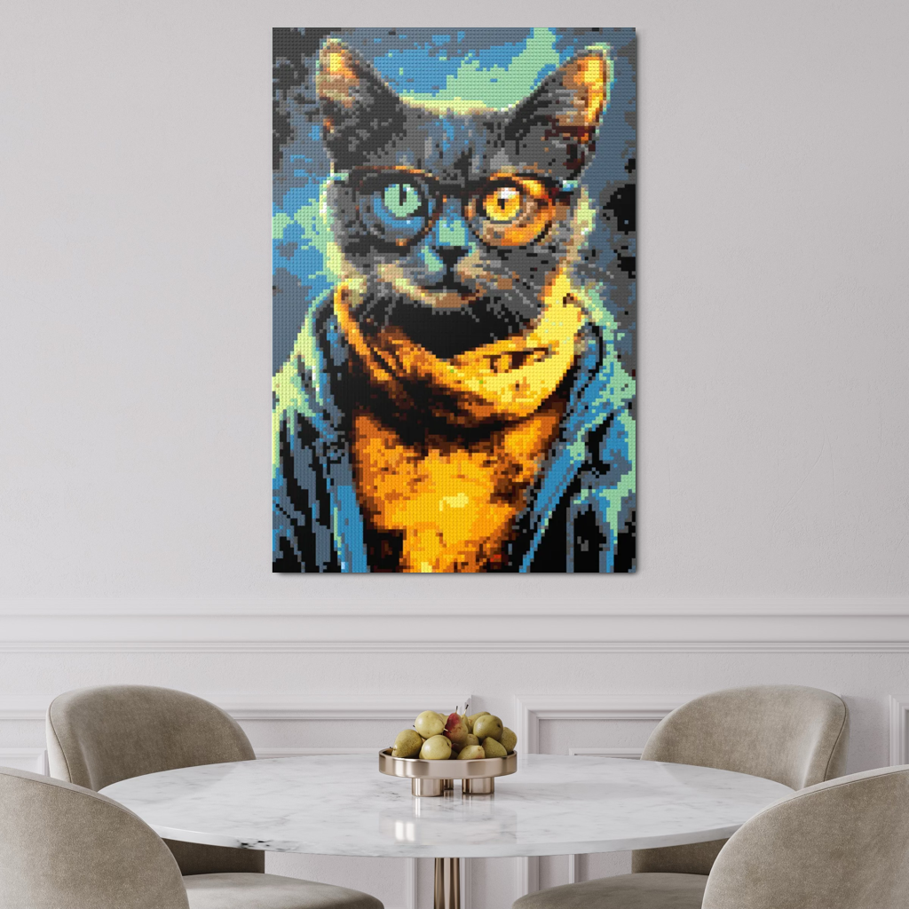 Hipster cat Kliff mosaic