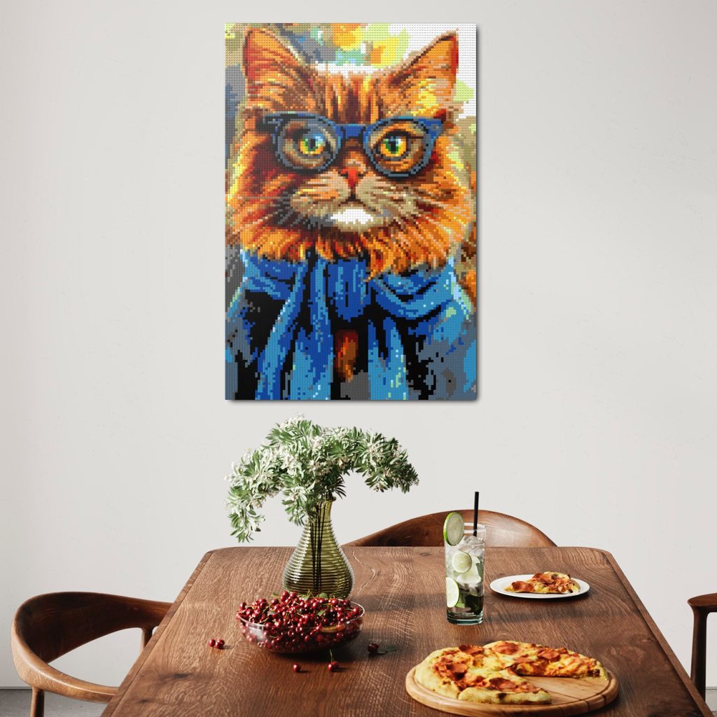 Hipster cat Simba mosaic