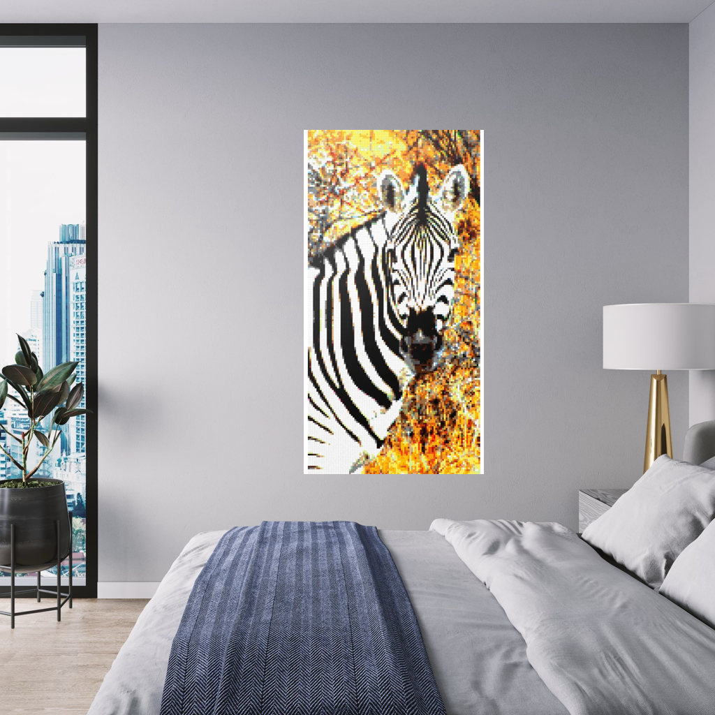 Side Portrait of an African Zebra