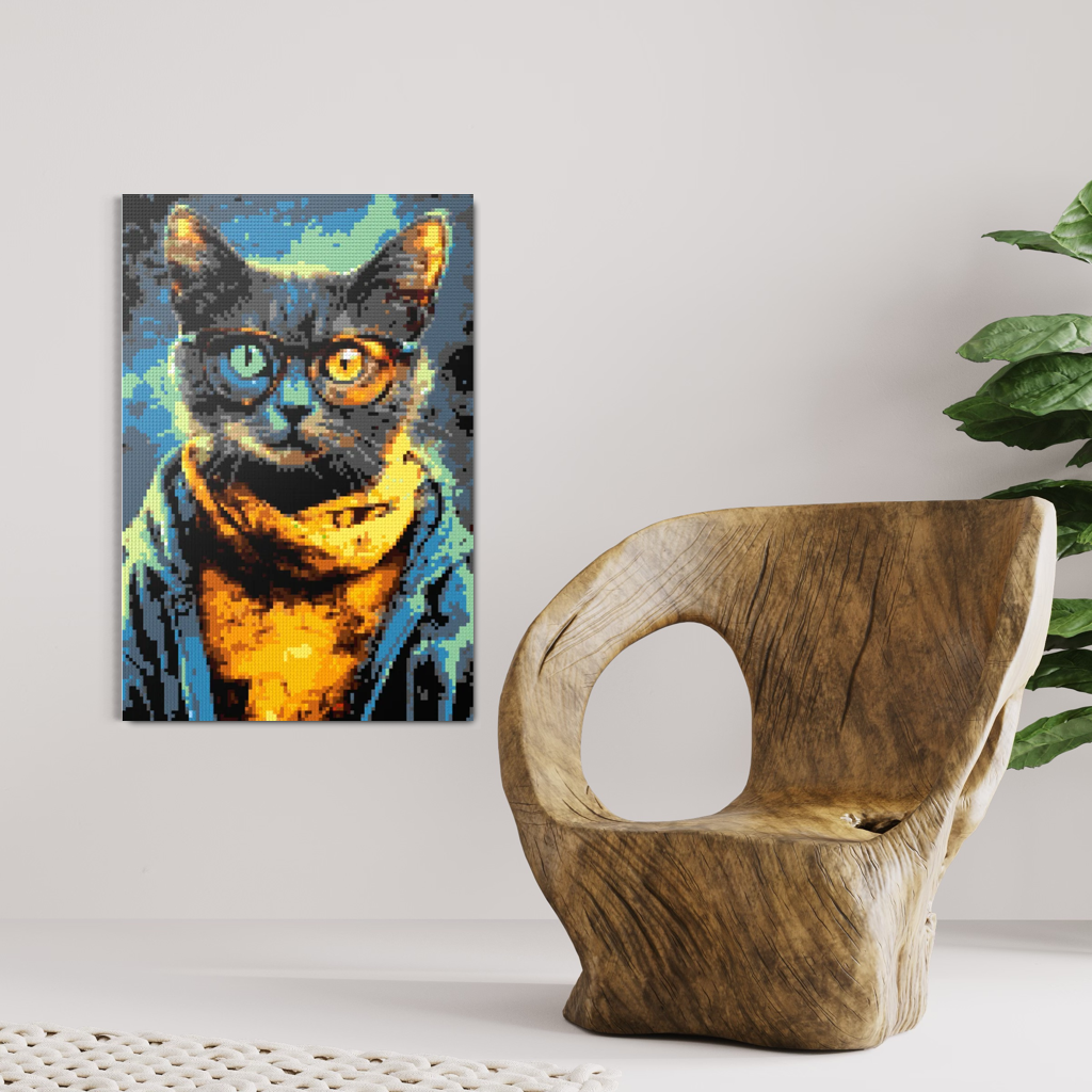 Hipster cat Kliff mosaic