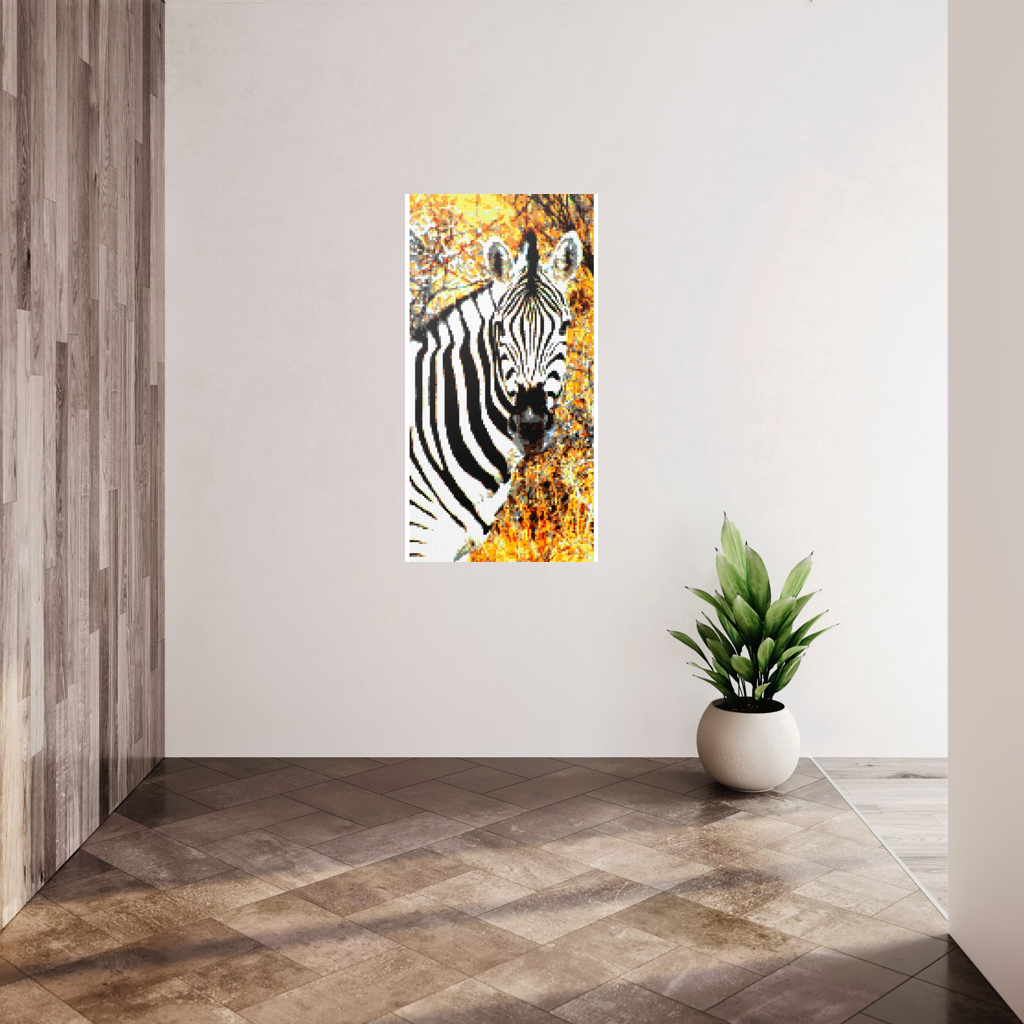 Side Portrait of an African Zebra