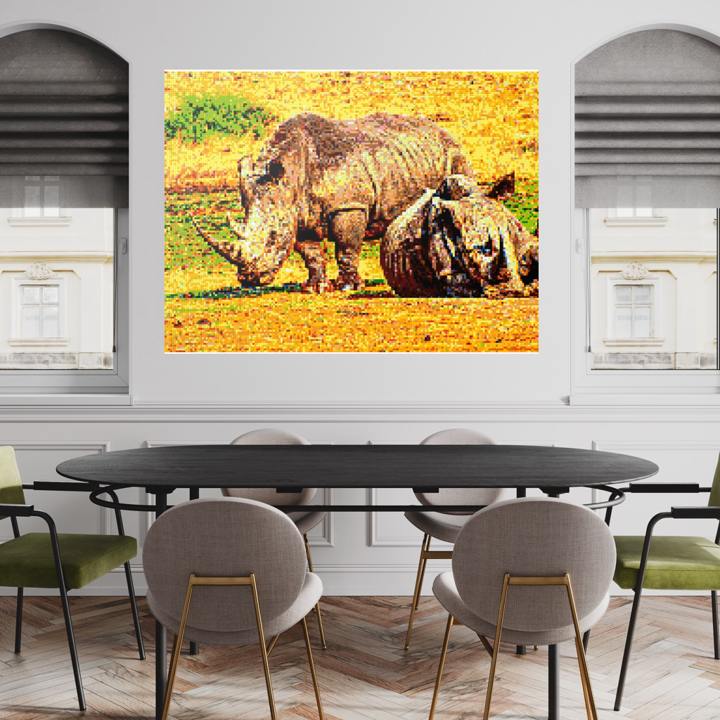 A pair of African rhinoceros in Southern Africa
