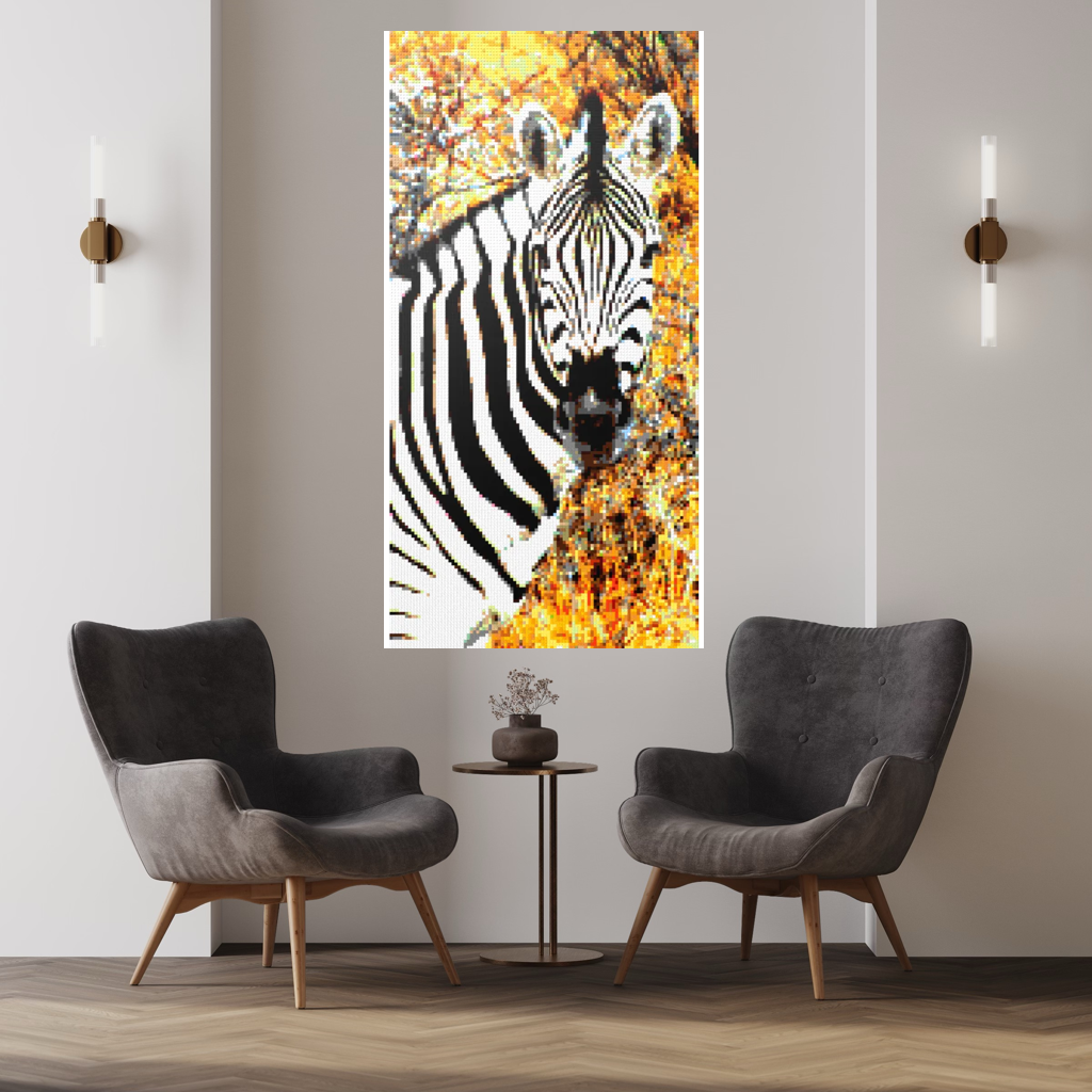 Side Portrait of an African Zebra