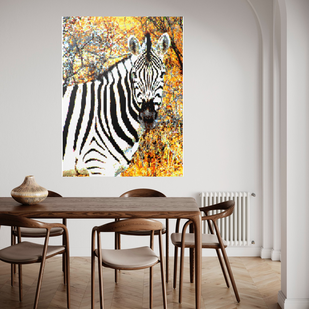 Side Portrait of an African Zebra