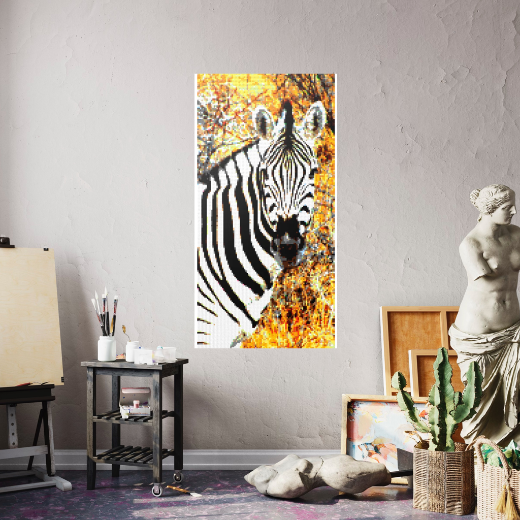 Side Portrait of an African Zebra
