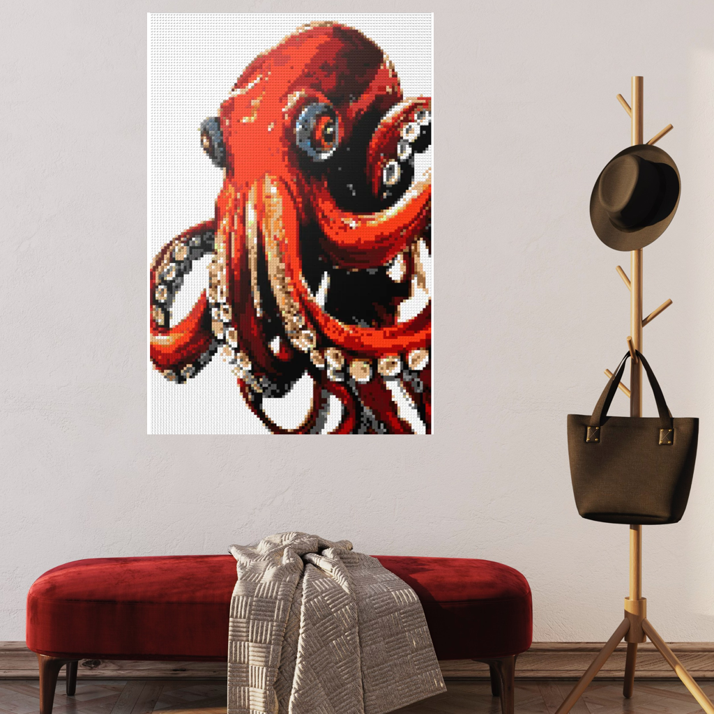 Red Octopus mosaic