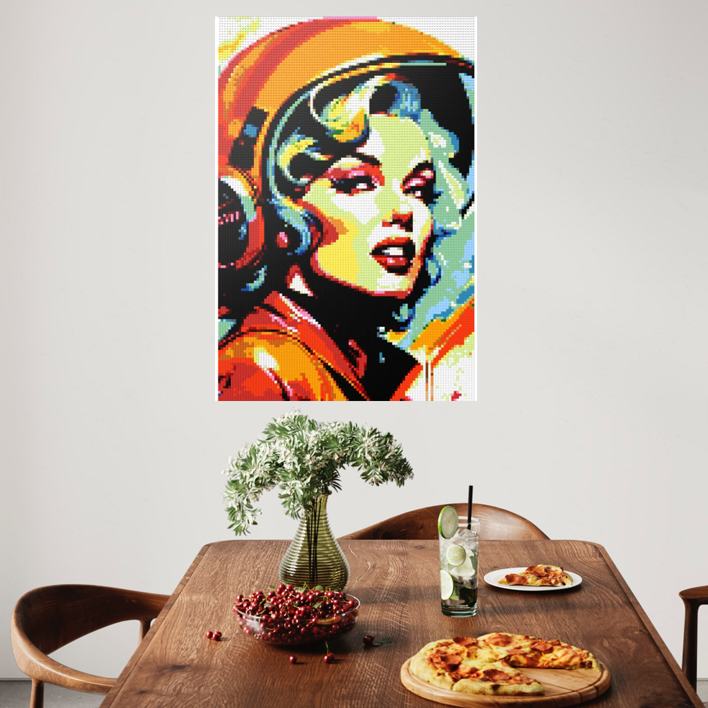 Marilyn with Helmet Mosaic Interpretatio