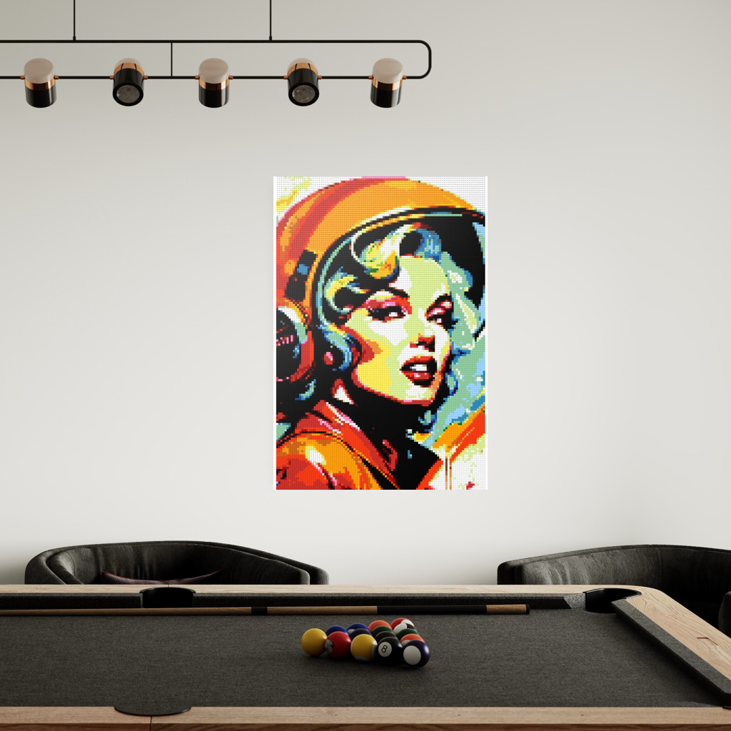 Marilyn with Helmet Mosaic Interpretatio