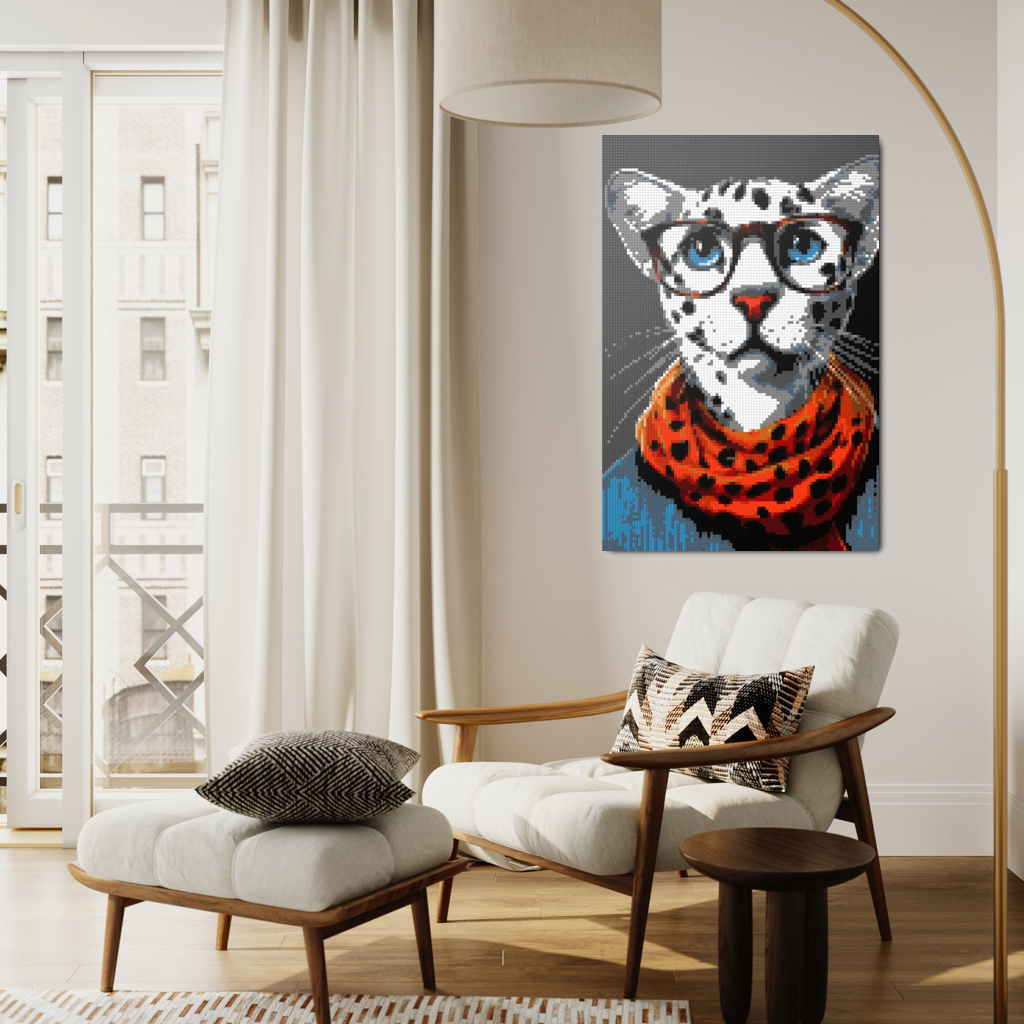 Hipster cat Buddy mosaic