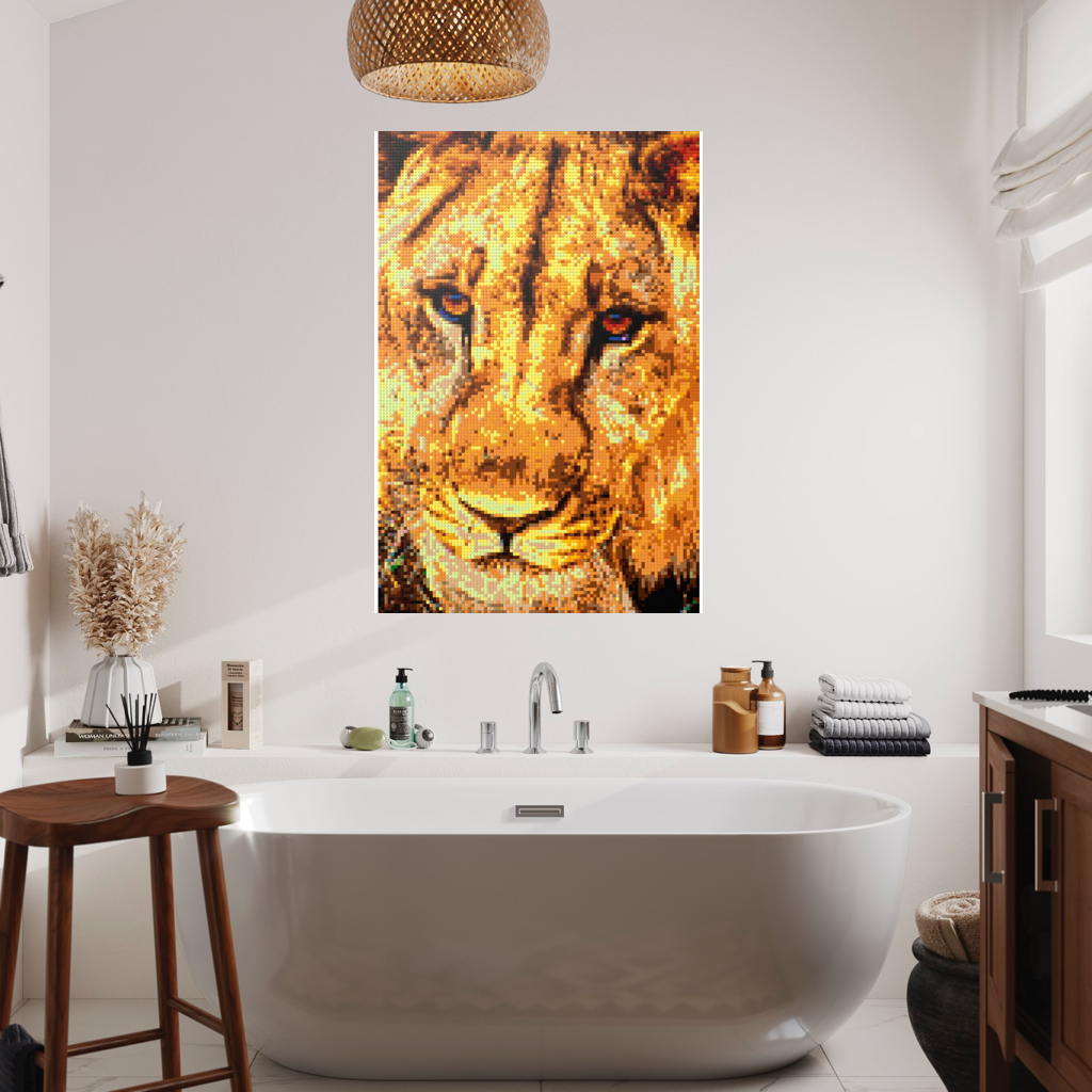 African Male Lion Closeup Portrait