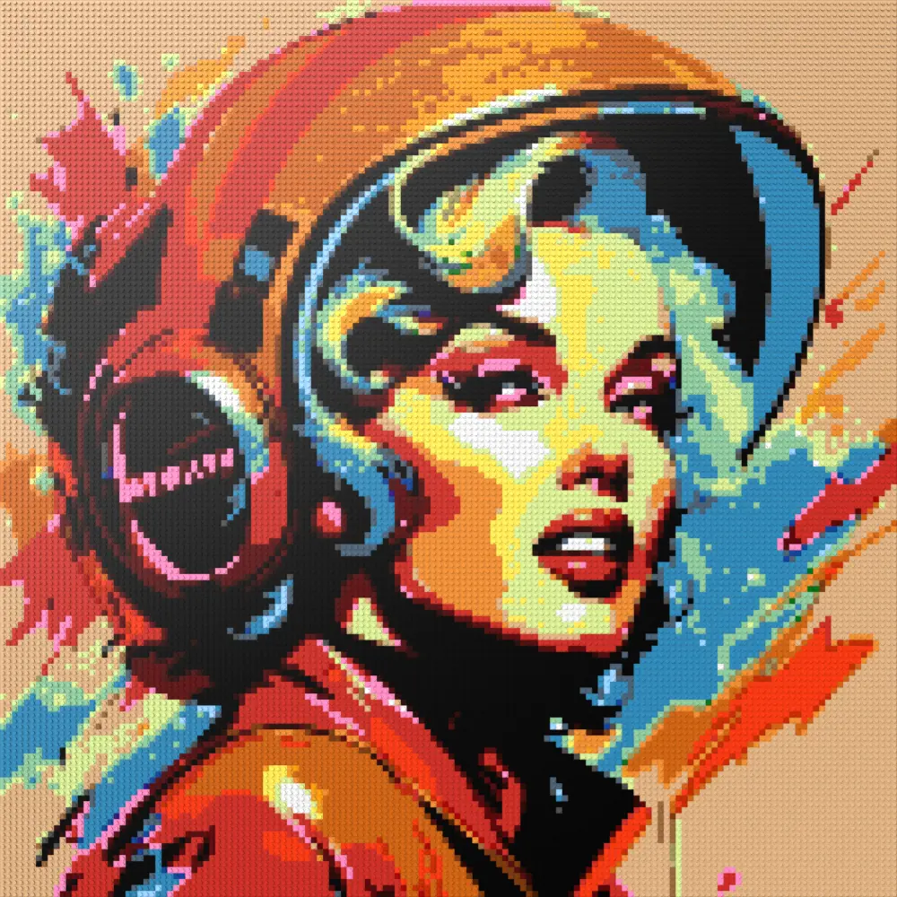 Intense Color Marilyn with Helmet
