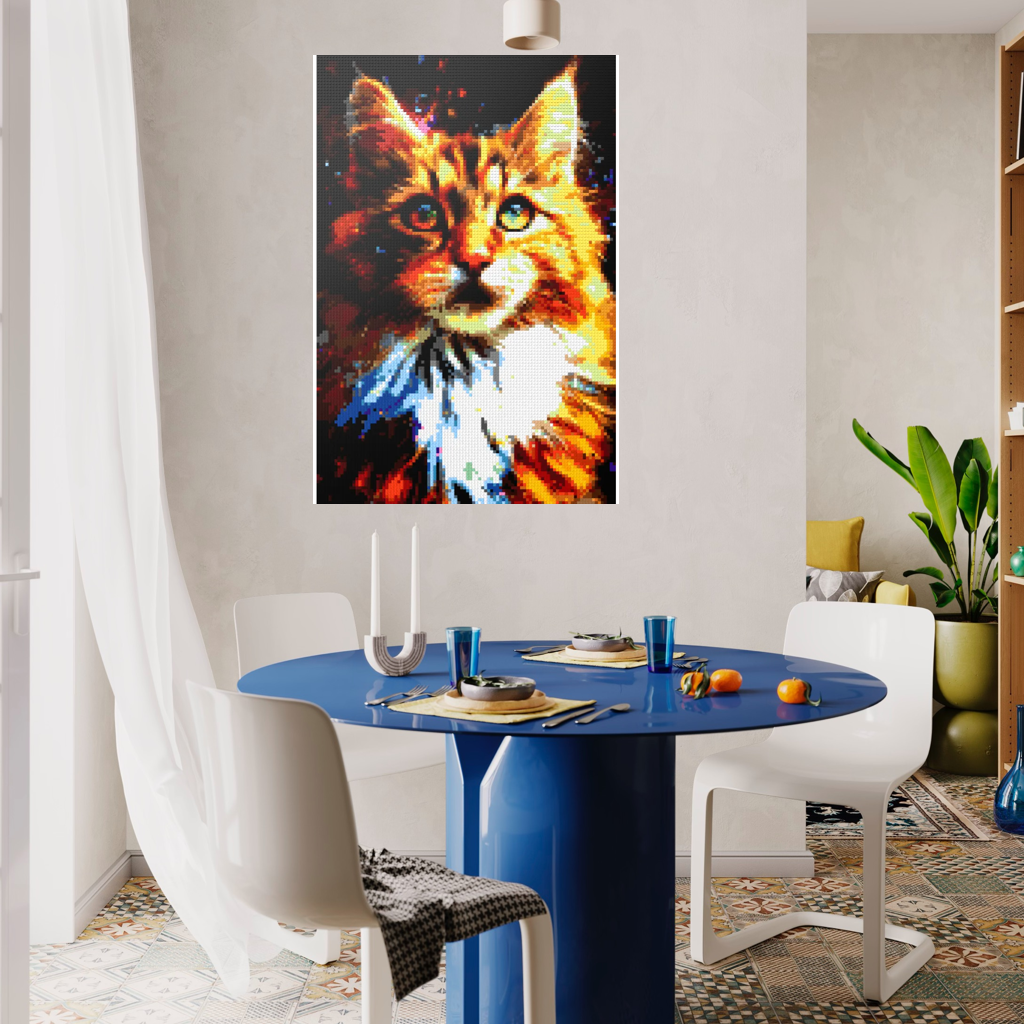 The big fluffy cat mosaic