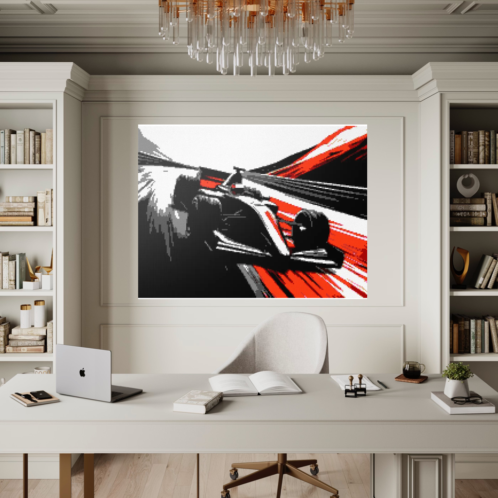 Car racing sport mosaic