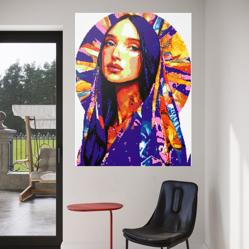 Beautiful woman mosaic