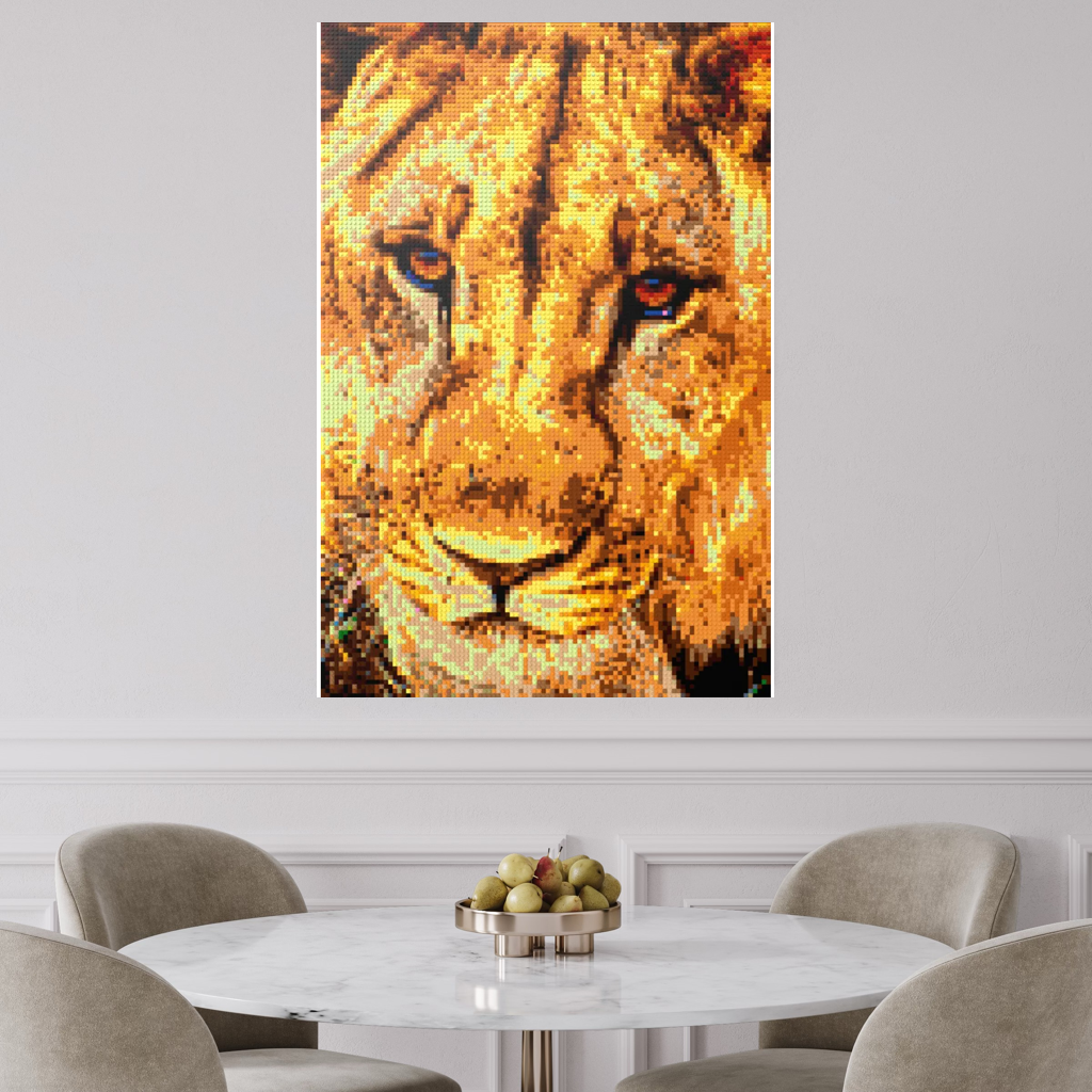 African Male Lion Closeup Portrait