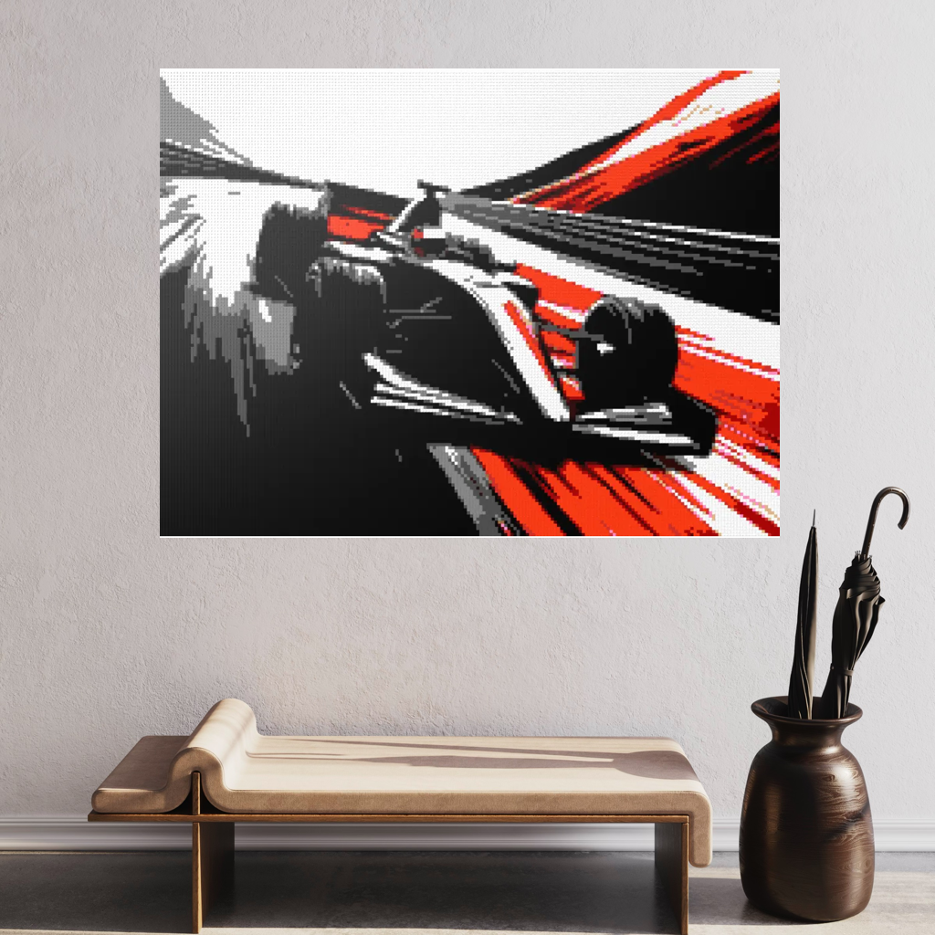 Car racing sport mosaic