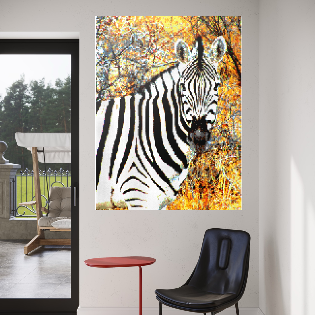 Side Portrait of an African Zebra