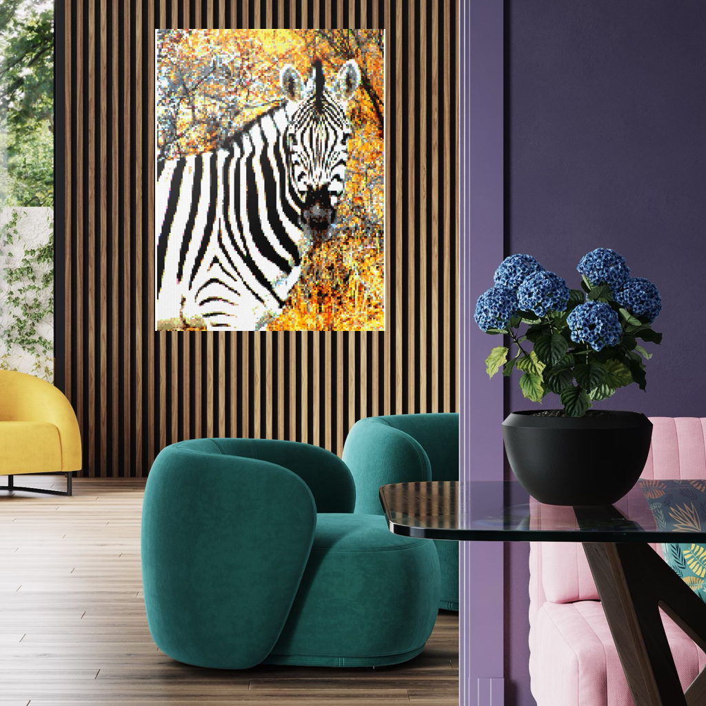 Side Portrait of an African Zebra