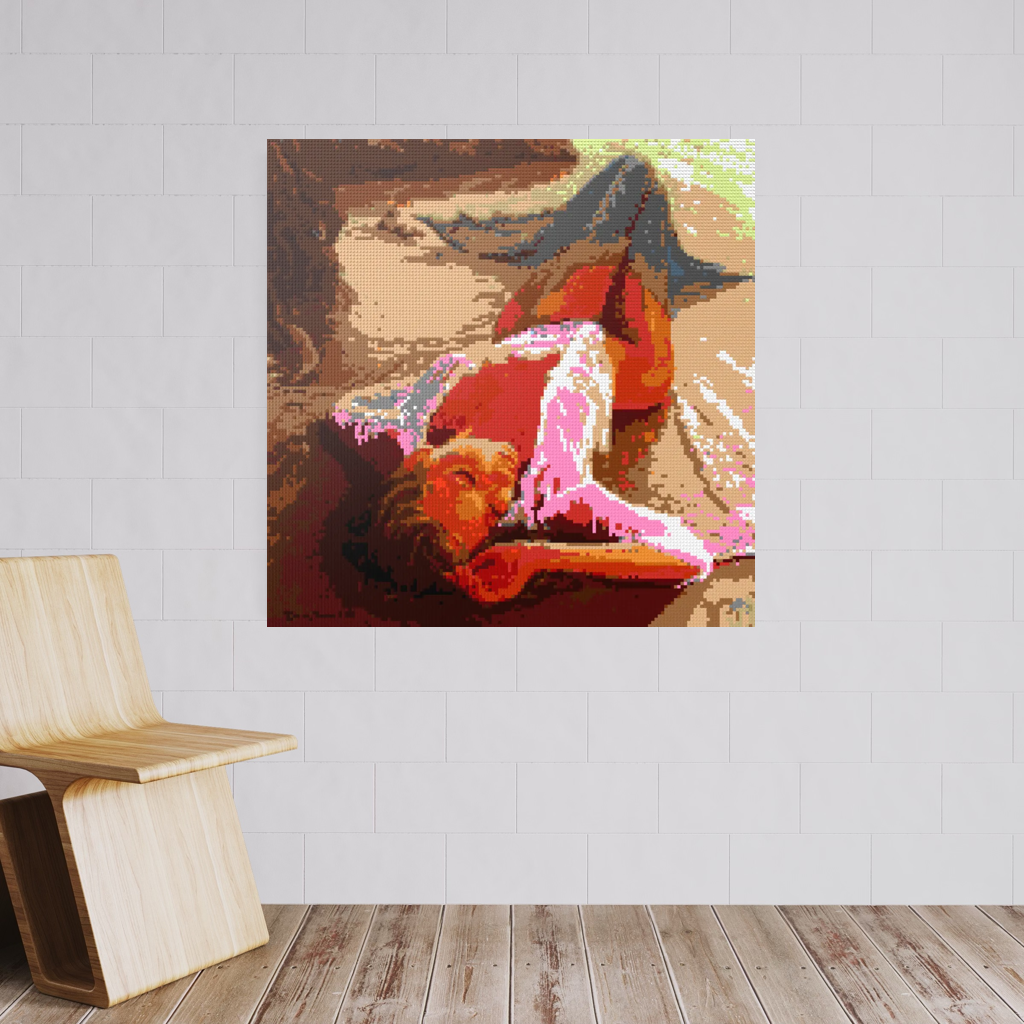 A mermaid in the sunset