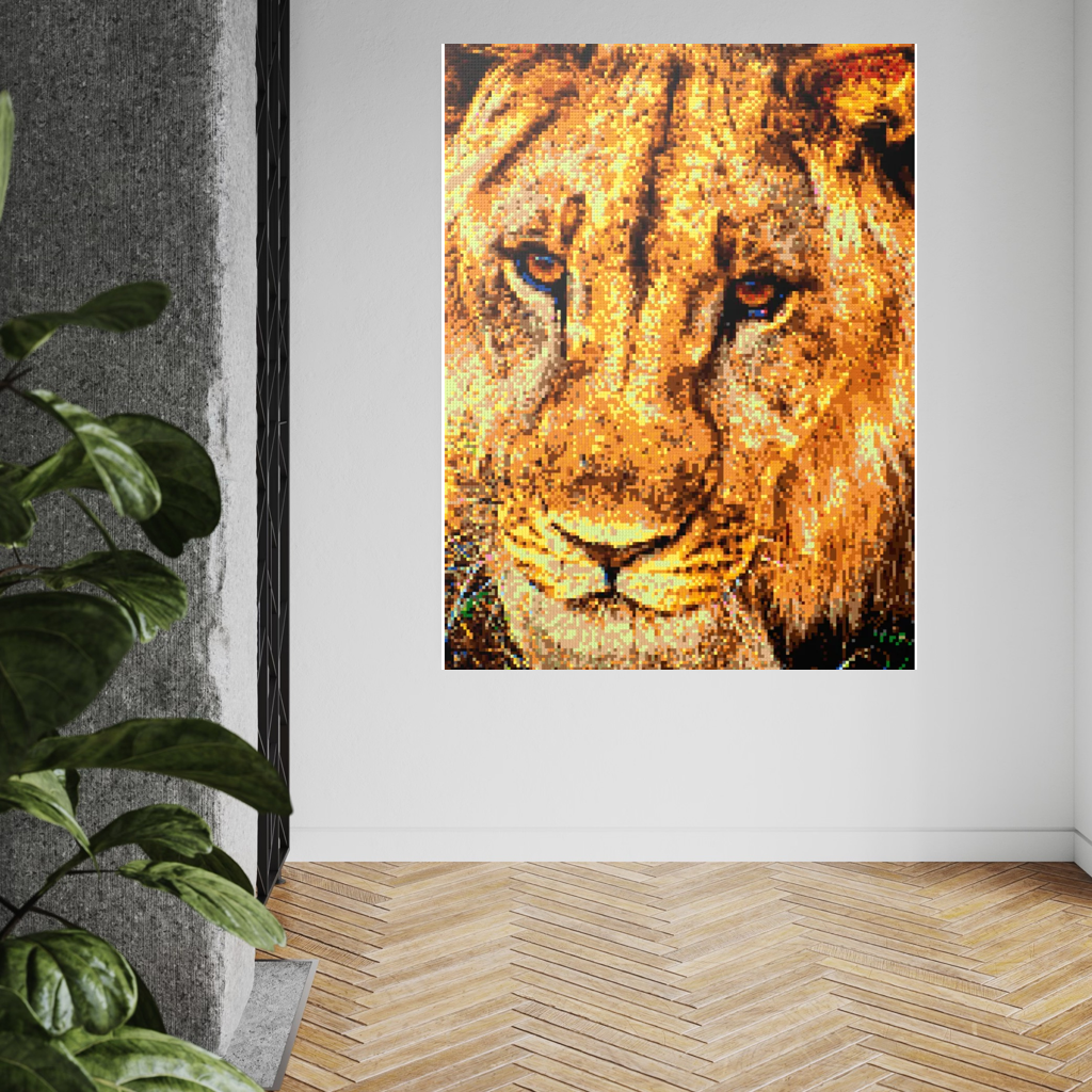 Male African Lion Closeup Portrait Large