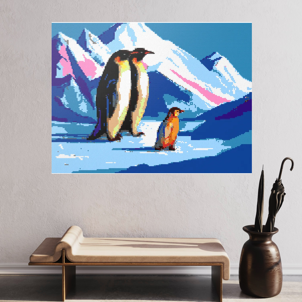 Happy Penguin Family