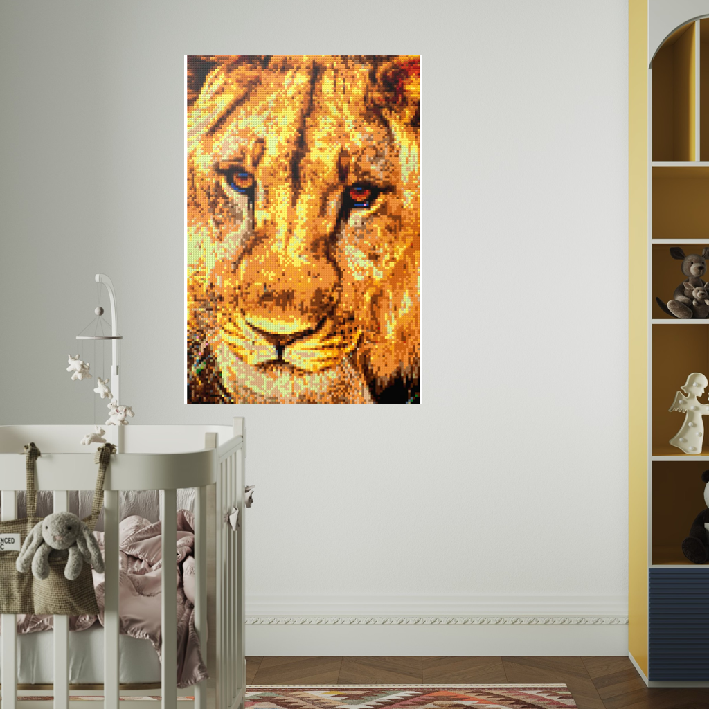 African Male Lion Closeup Portrait