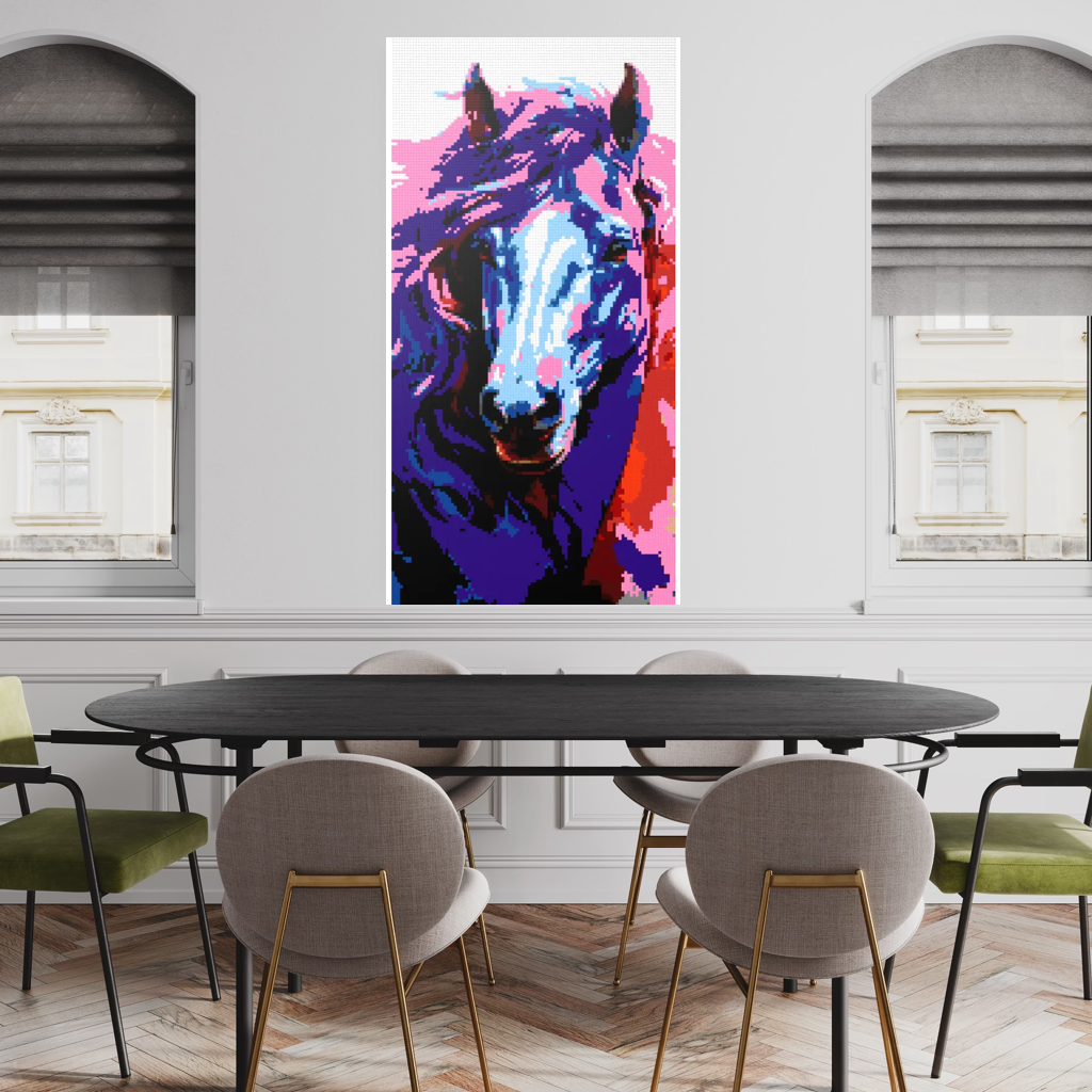 Blue horse mosaic