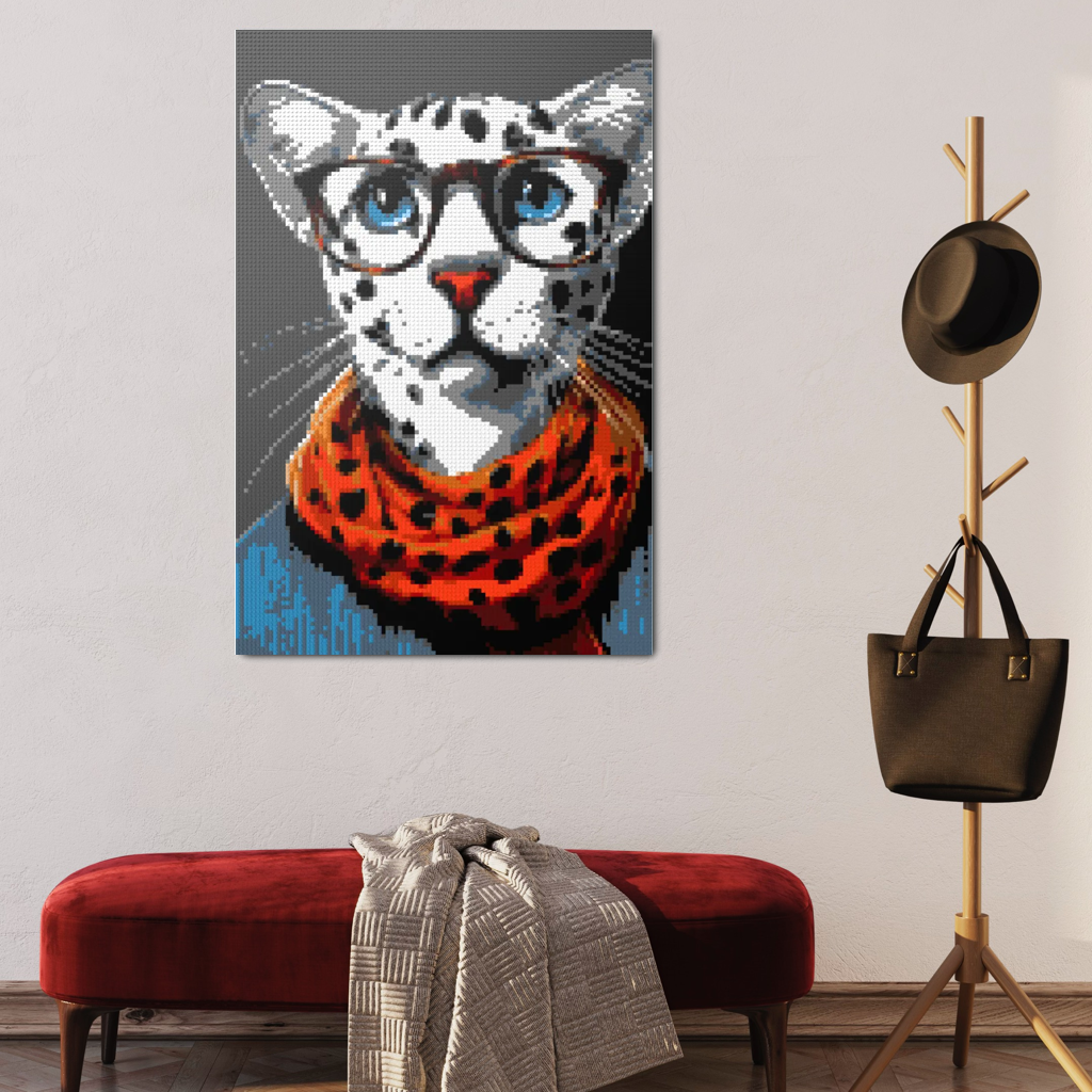 Hipster cat Buddy mosaic