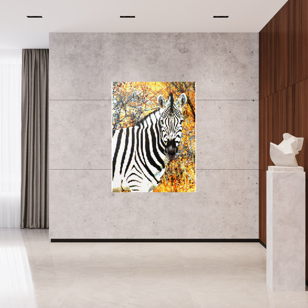Side Portrait of an African Zebra