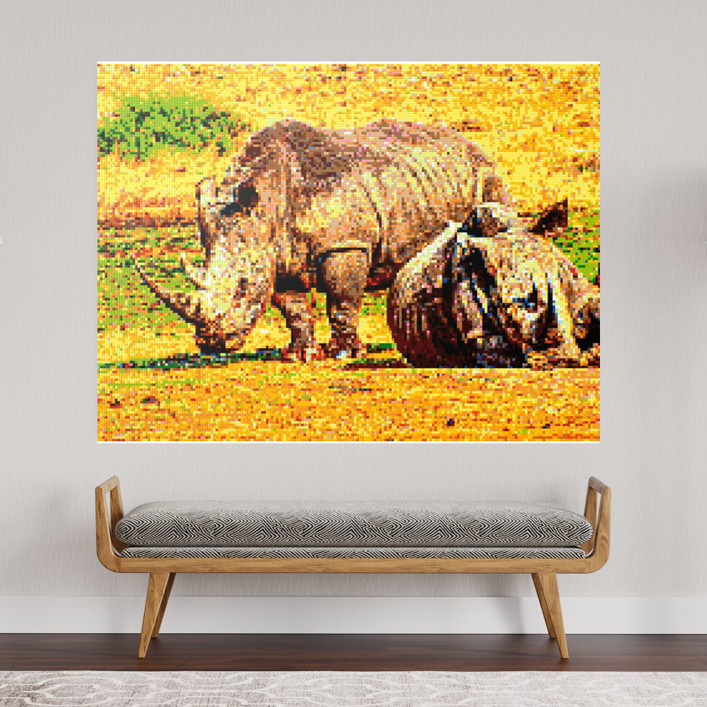 A pair of African rhinoceros in Southern Africa