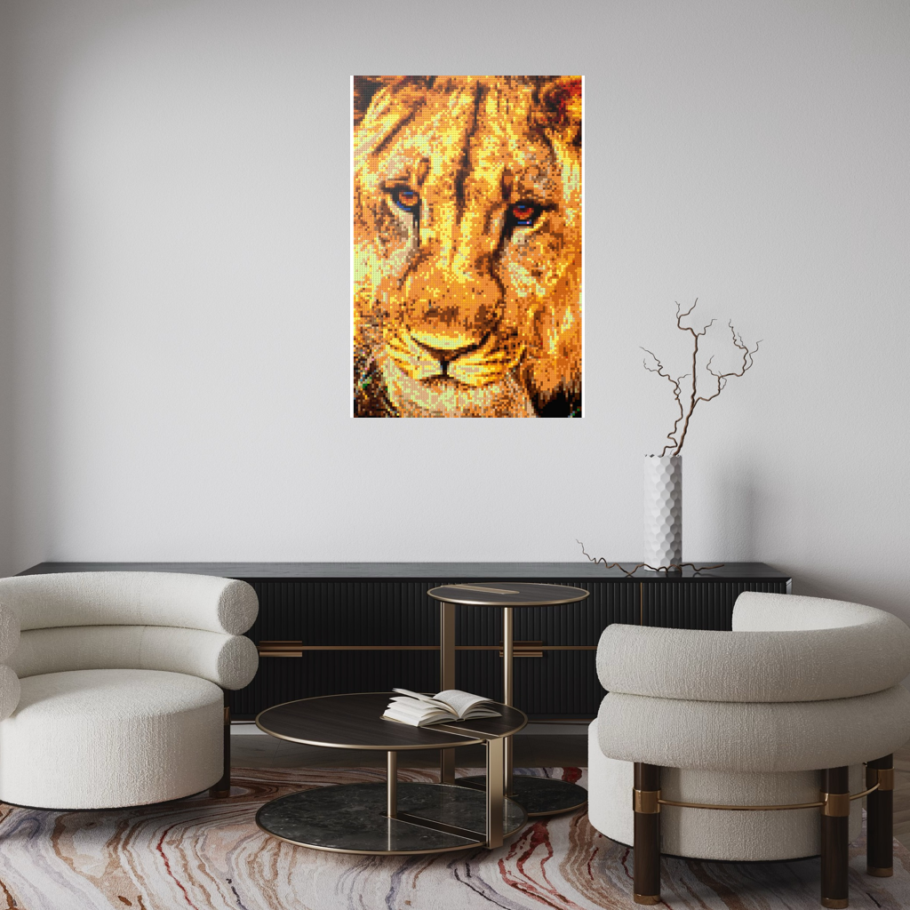 African Male Lion Closeup Portrait