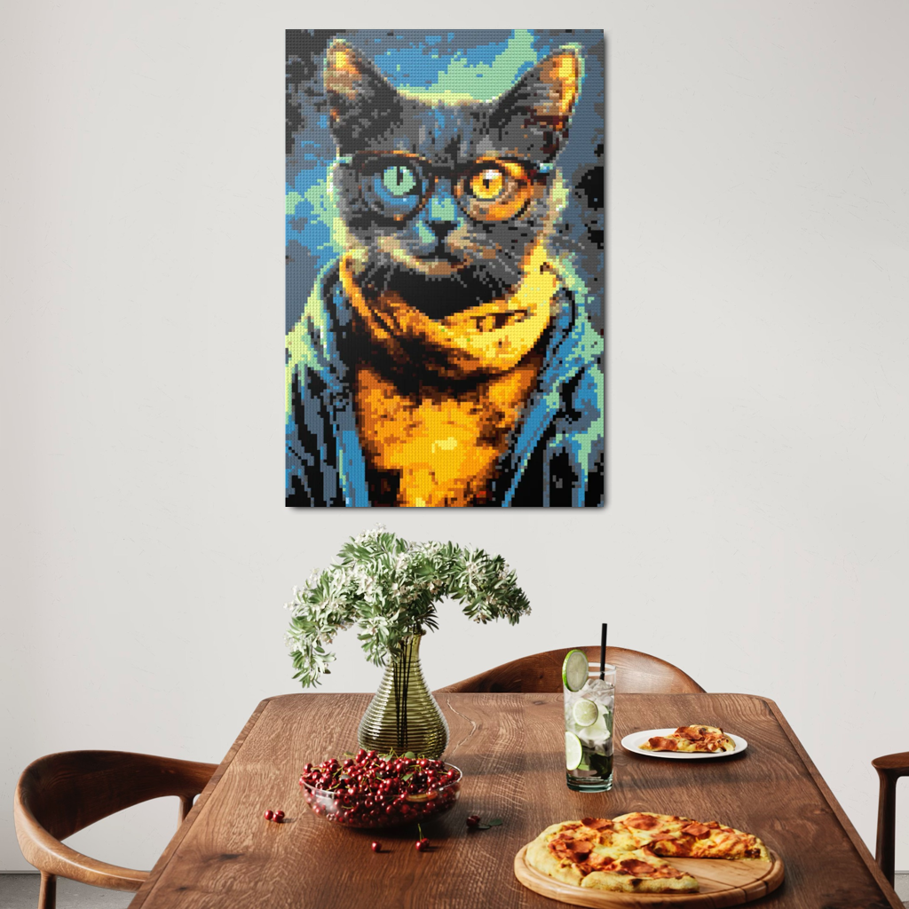 Hipster cat Kliff mosaic