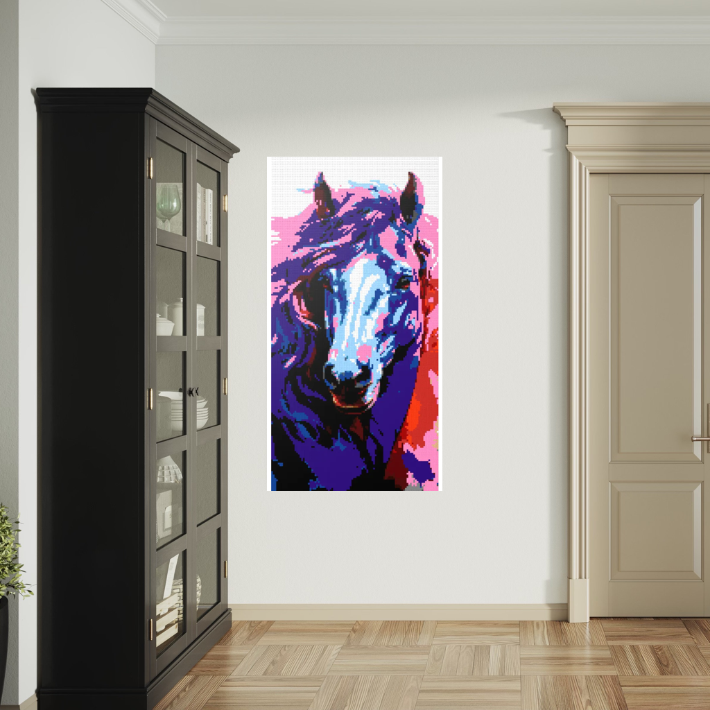 Blue horse mosaic