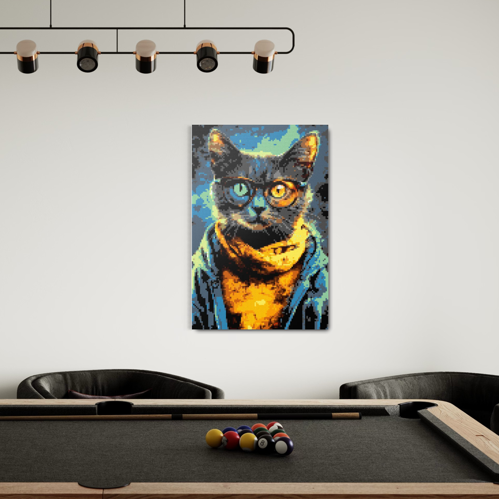 Hipster cat Kliff mosaic