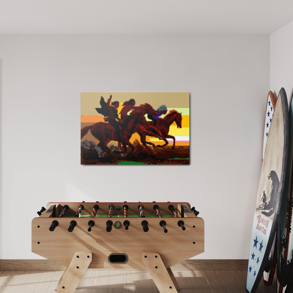 Native American Riders at Sunset