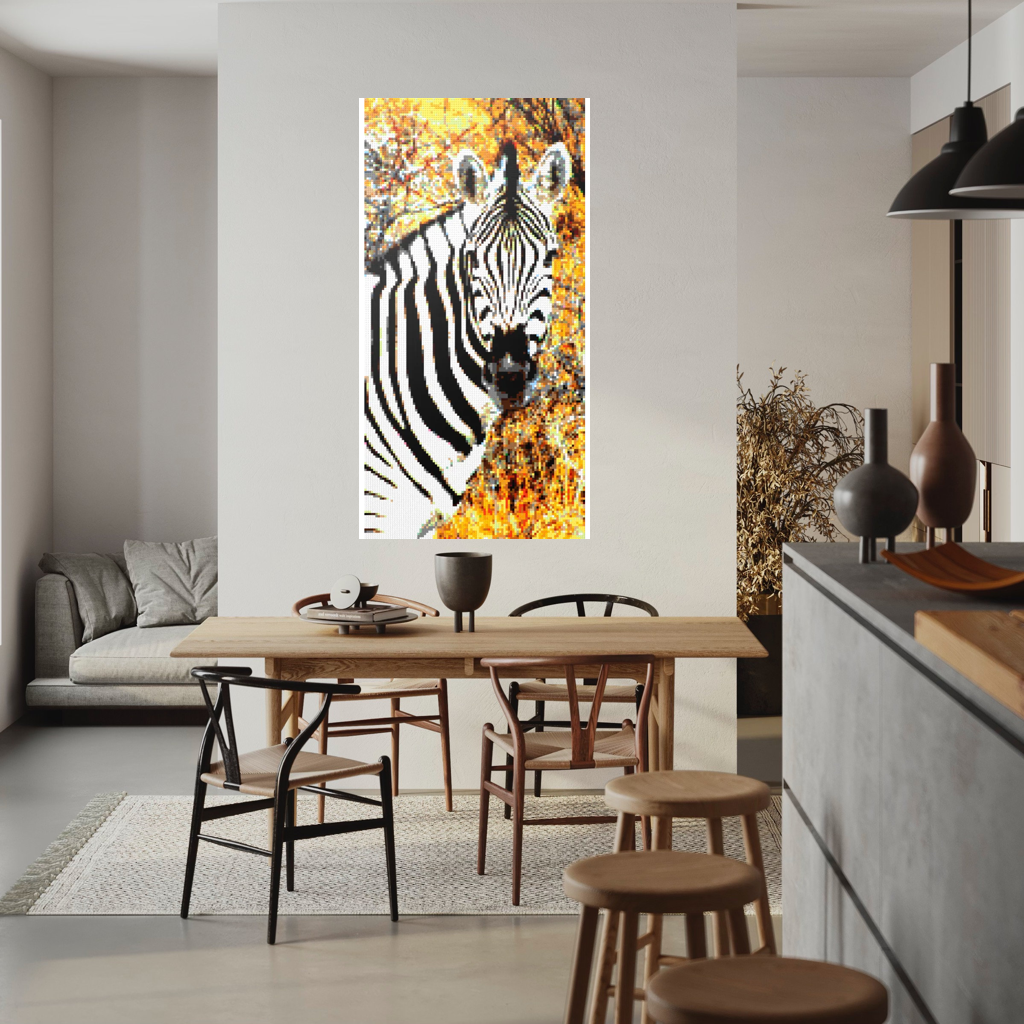 Side Portrait of an African Zebra