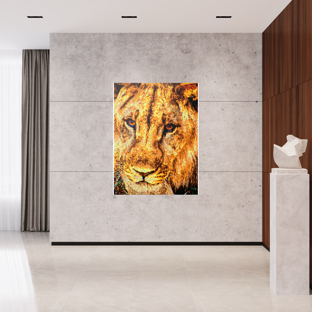 Male African Lion Closeup Portrait Large