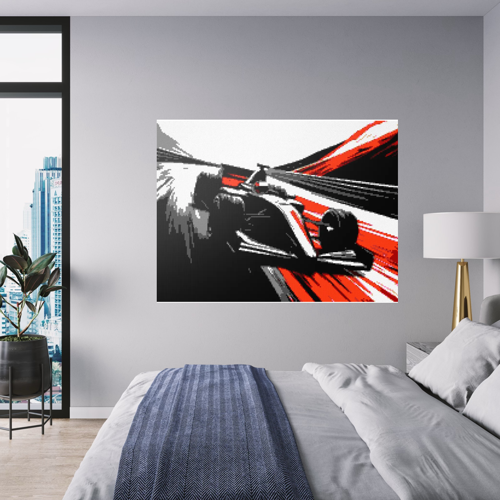 Car racing sport mosaic