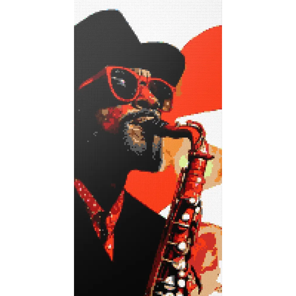 Saxophonist music mosaic