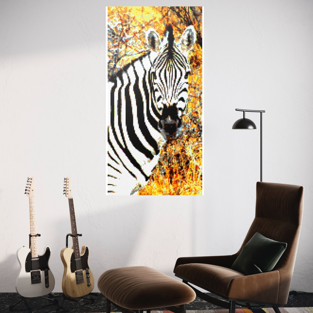 Side Portrait of an African Zebra