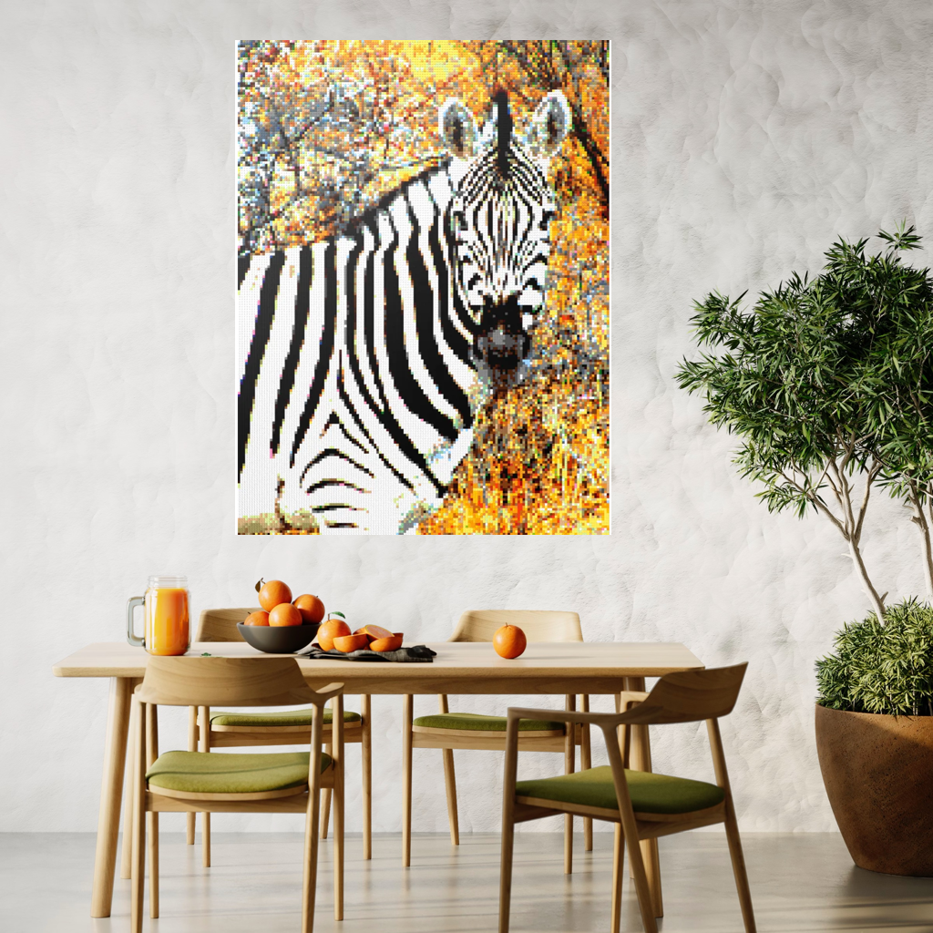 Side Portrait of an African Zebra